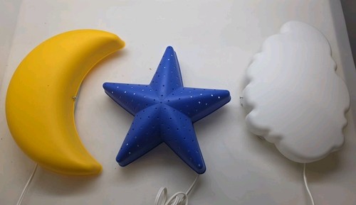 IKEA Star Moon & Cloud Wall Lights Lot of 3 DROMSYN SMILA MANE SMILA STJARNA