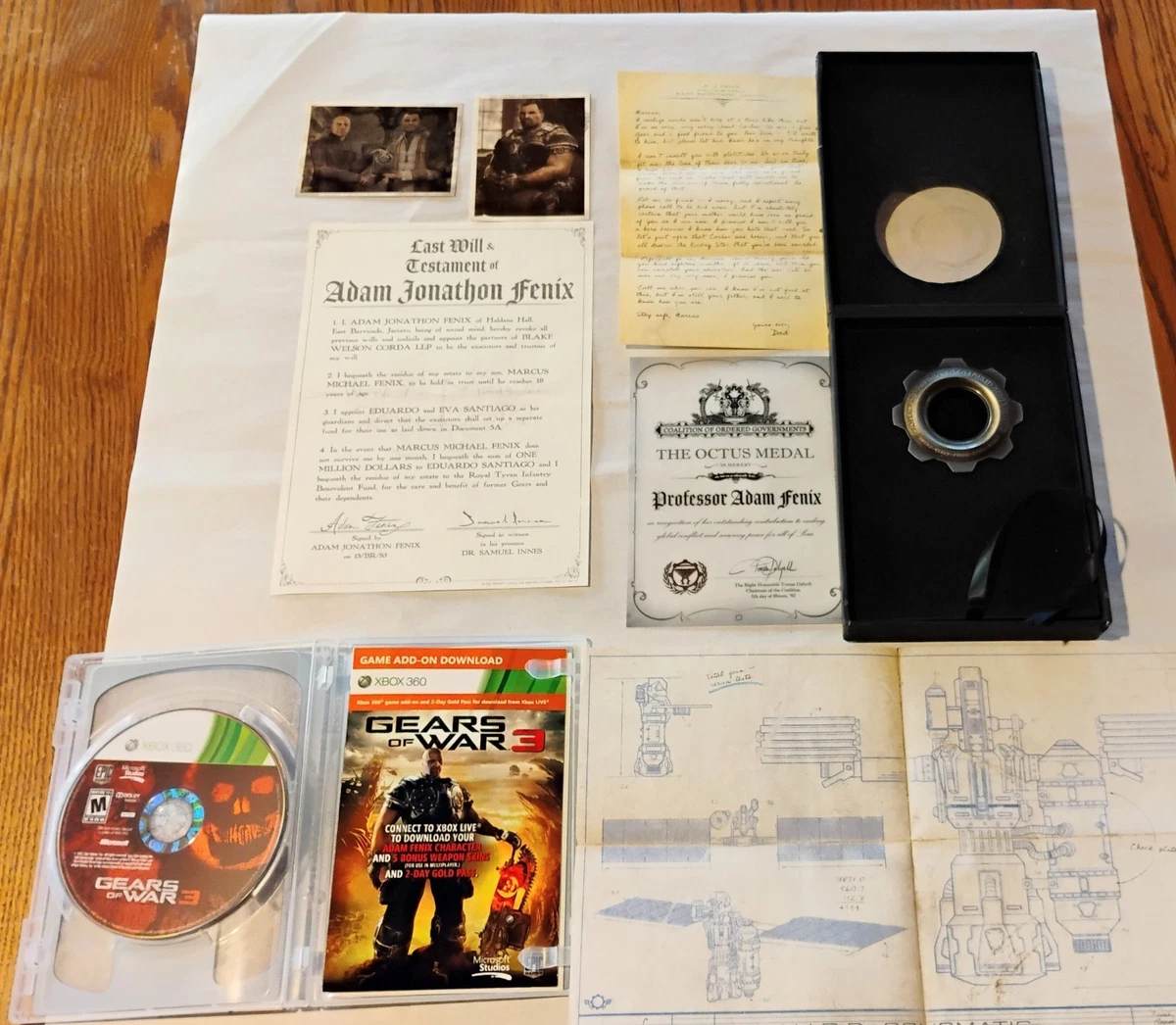 Coffret Collector Gears Of War 3 - Xbox 360 - Marcus - Complet Et Comme Neuf