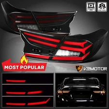 Smoke Fits 2018-2022 Honda Accord Sedan Tail Light LED Sequential Signal Red Bar