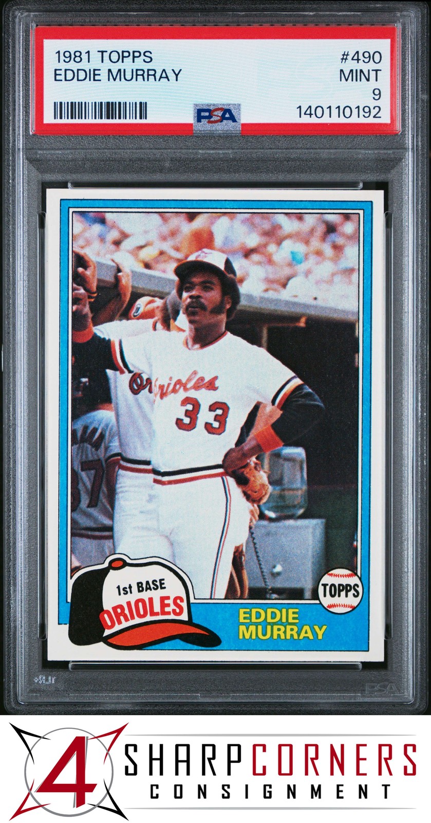 1981 TOPPS #490 EDDIE MURRAY ORIOLES HOF PSA 9