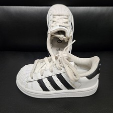 Kids Unisex Adidas Superstar Sneakers White With Laces Size 6