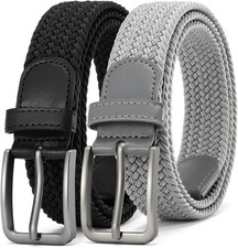 Braided Stretch Belt for Men, Elastic Woven Belt, casual Fabric Golf Belt, 1 3/8