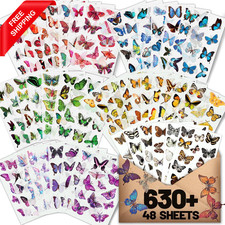 Butterfly Stickers 635 PCS, 48 Sheets  Beautiful Butterfly Stickers for Kids,
