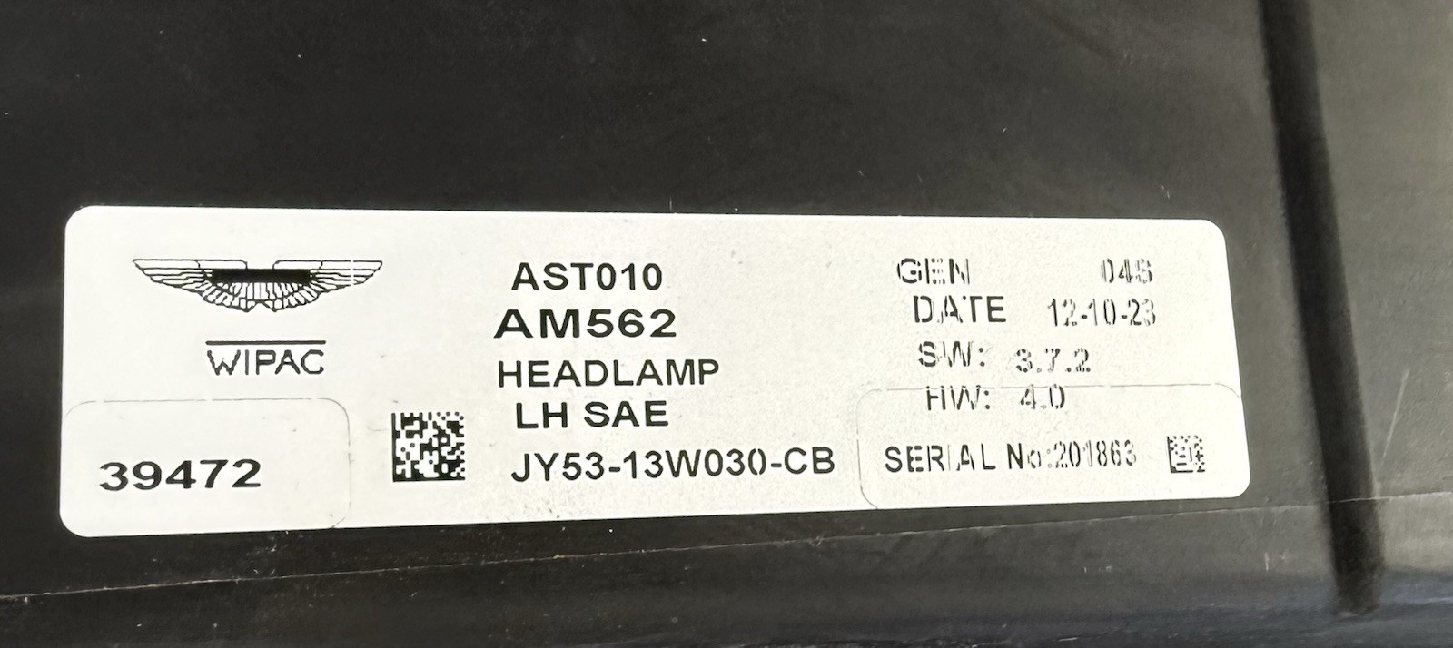 ASTON MARTIN DB11 HEADLIGHT OEM NEW HY53-13W030-CB