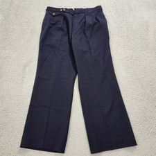 Vintage Polo Ralph Lauren Pants Mens 36x30 Blue Navy Pleated Talon Zipper 90s
