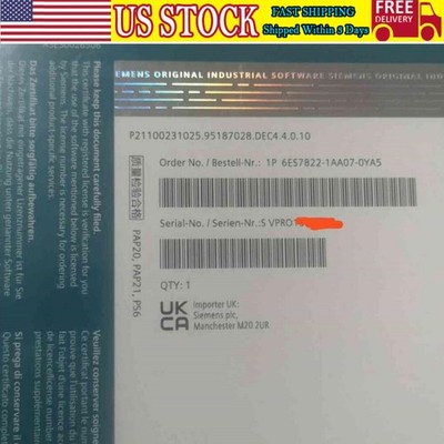 New Siemens 6ES7822-1AA07-0YA5 STEP 7 Professional V17 6ES7 822-1AA07-0YA5