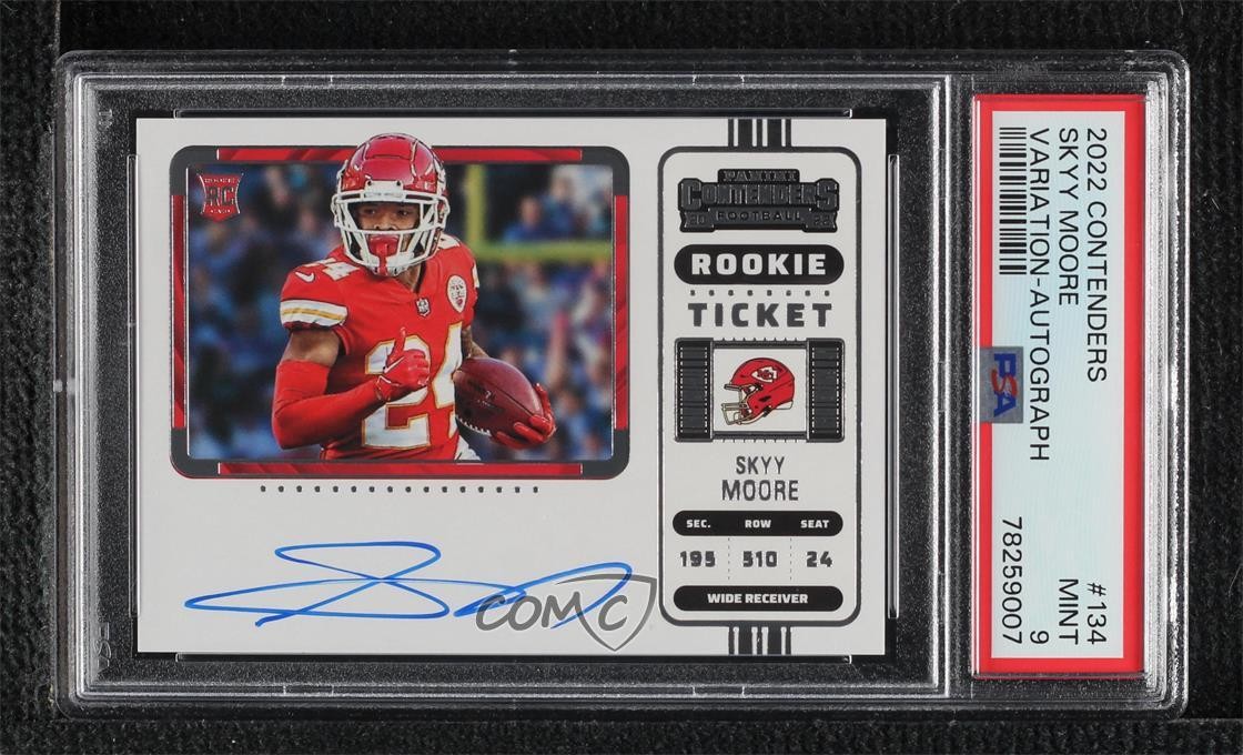 2022 Contenders Ticket RPS Variation Skyy Moore PSA 9 MINT Rookie Auto RC 14ju