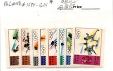 Poland, Postage Stamp, #1594-1601 Mint LH, 1968 Olympic Sports
