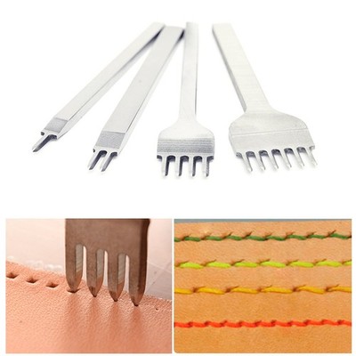 Leder Locher Kits mit Schnellarbeitsstahl, 3mm/1/2/4/6 Prong Kohlenstoffstahl...