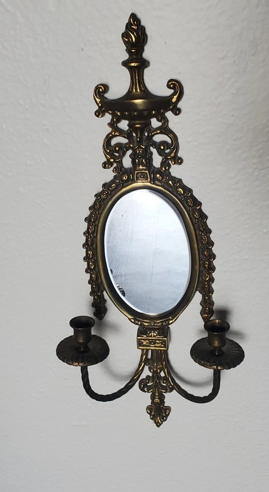 Apliques de pared de latón macizo ornamentado de colección par pesado rococó barroco francés Foto 2 de 4