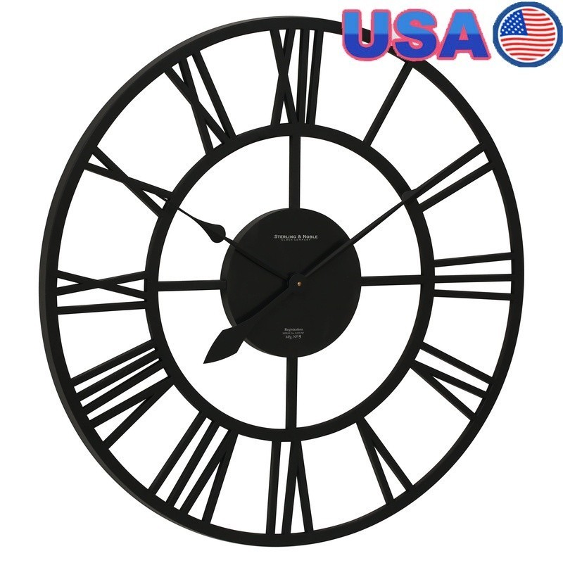 30 Inch Battery Operated Roman Numeral Wall Clock Decorative