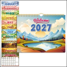 2027 Wall Calendar, Jan  Dec 2027, A4 8.5" x 11"