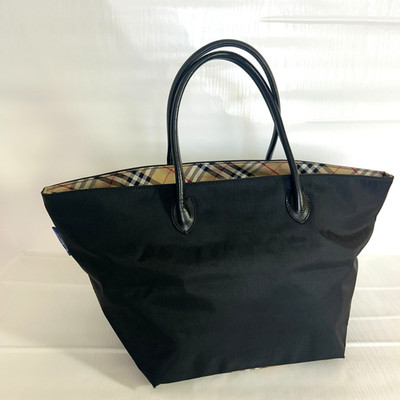 BURBERRYS Blue Label Tote Bag Tasche Schwarz Nova Check Japan Vintage