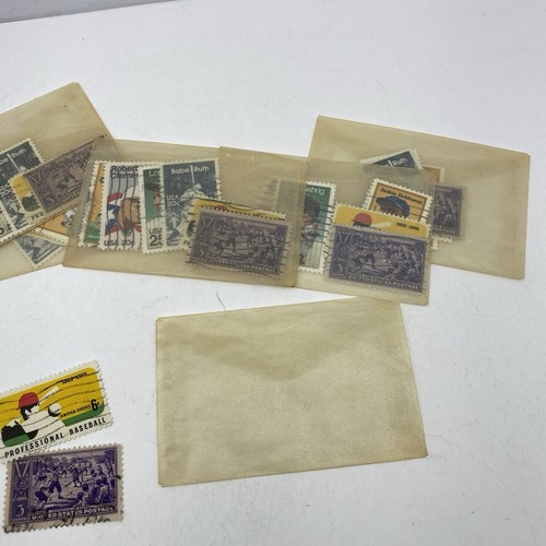 7 Lots Of 6 Vintage Baseball Stamps.Babe Ruth, J. Robinson, Clemente, Gehrig SEE - Picture 4 of 5