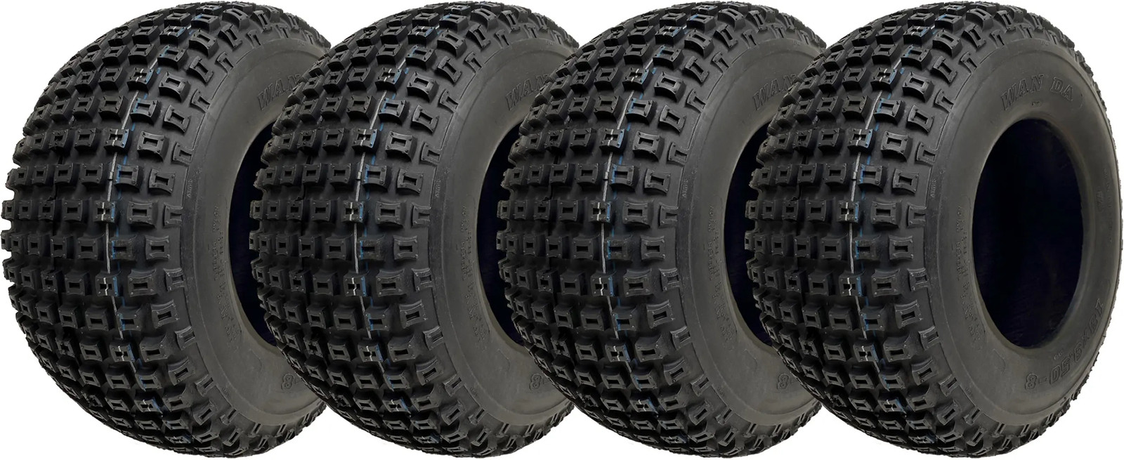 18x9.50-8 Knobby ATV Quad Trailer Tyres 4ply Wanda P322 Tubeless Tire (Set of 4)