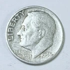 1946 D ROOSEVELT SILVER DIME - 90% SILVER - CIRCULATED COIN #5068