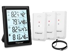 Geevon Weather Stations Wireless Indoor Outdoor Thermometer with 3 Outdoor Se...