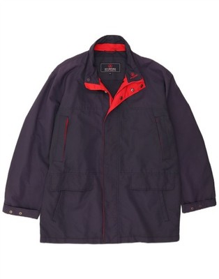 Ivy Oxford Mens Rain Jacket IT 54 2XL Navy Blue Polyester ED04