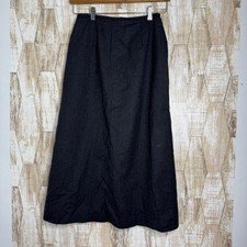 Vintage Talbots Petites Charcoal Gray Midi Skirt Size 6 Waist 26   Wool Blend