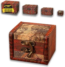 Classical Wooden Jewelry Box Jewelery Storage Box Gifts for Mom Vintage Jewelry 