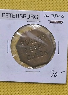 Rogers Ferry Check On White River Transit Token IN750a B2590