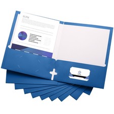 20 Pack Two Pocket Folders, Letter Size Paper Folders with Business Card Holder