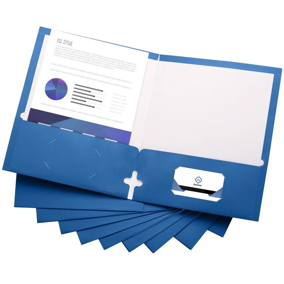 20 Pack Two Pocket Folders, Letter Size Paper Folders with Business Card Holder - Image 1 of 1