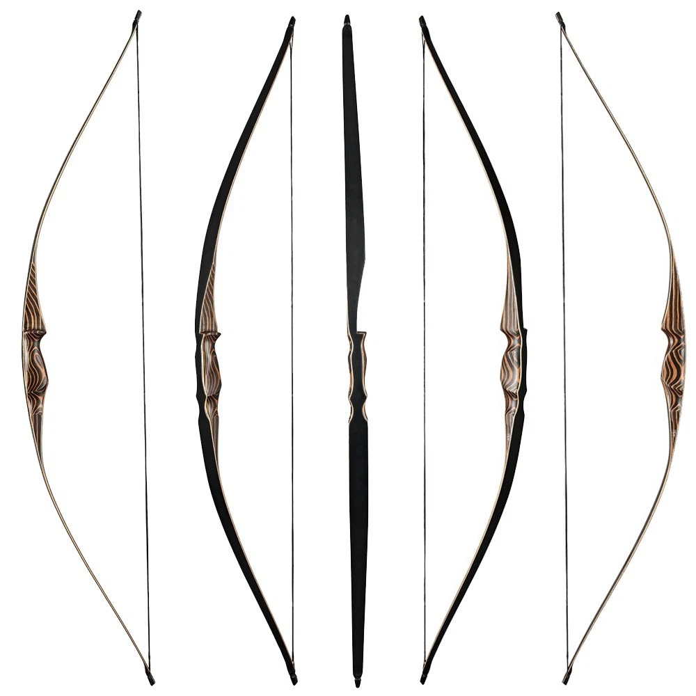 20-70lbs 54" Archery Recurve Bow Wooden Traditional Longbow Hunting Shoot Target