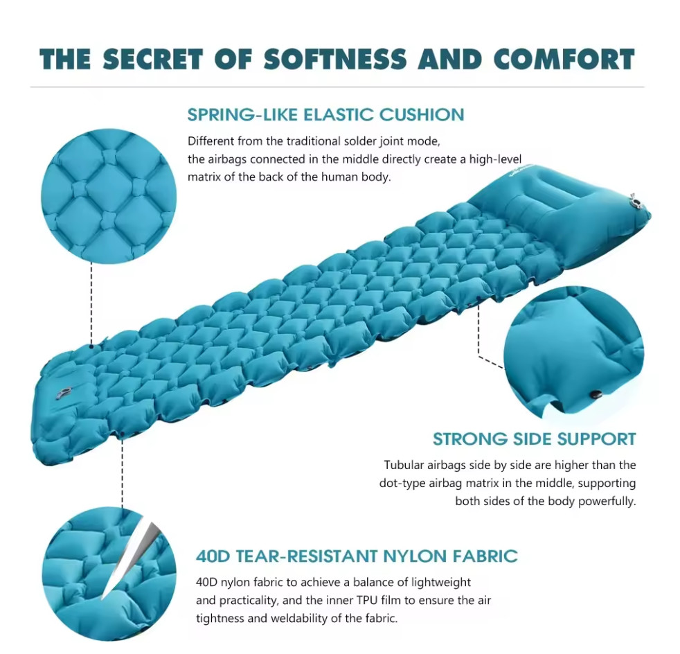 Matelas gonflable rando 4 saisons isolant en nylon ripstop ultra résistant étanche - 2