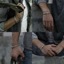 US 2 Pcs 925 Sterling Silver Bracelet Open Handmade Vintage Twist Cuff