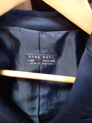 Zara Boys Suit Jacket Size 9 To 10 In Black Tailored Fit Extra Fine Wool - Picture 8 of 12