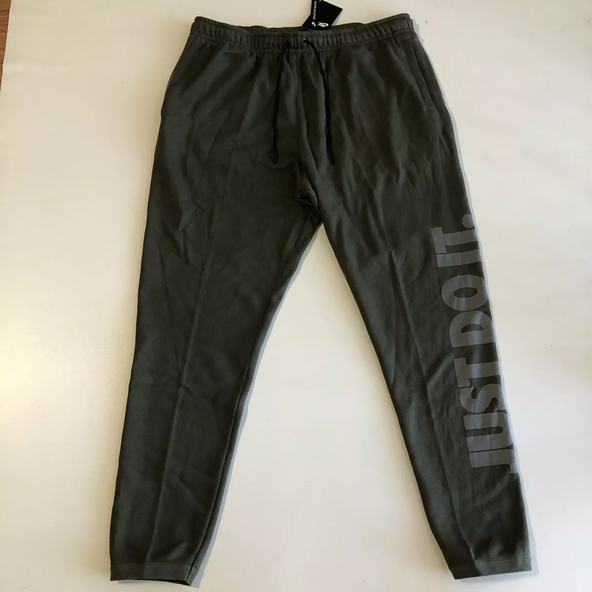 Nike Sportswear JDI Men s Fleece Pants Joggers Tapered Olive 2XL