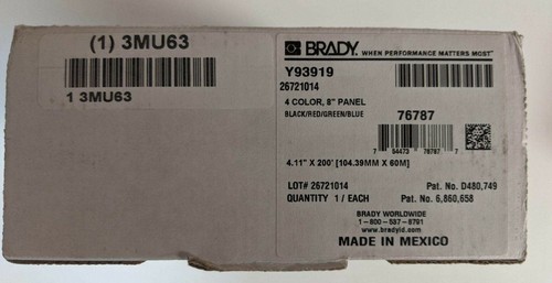 Brady Ribbon Cartridge 76787, 4-Color, 4.11" x 200', Unused, Free Shipping - 第 2/8 張圖片