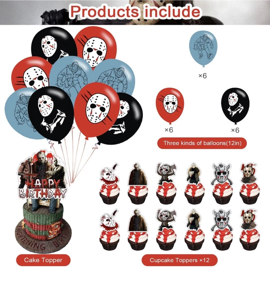 FRIDAY THE 13TH JASON VOORHEES HOCKEY MASK HALLOWEEN COSTUME PARTY DECORATIONS! - Image 4 of 4