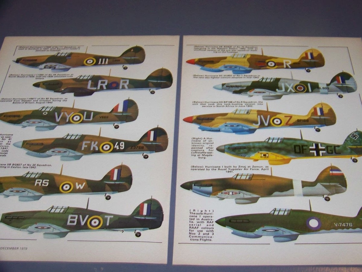 フランクリンミント　1/48　B11E065　Hurricane Hawker VINTAGE..HAWKER HURRICANE VARIANTS12 COLOR PROFILES..RARE