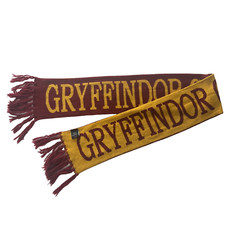 Harry Potter Scarf Gryffindor Fringe Wizarding World Maroon Yellow Spellout
