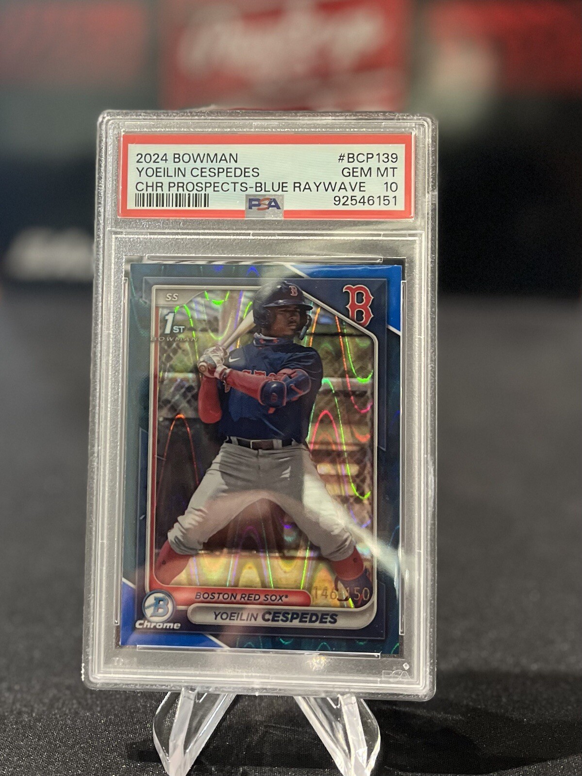 2024 Bowman Chrome Yoeilin Cespedes Blue Raywave /150 PSA 10 #BCP-139 1st