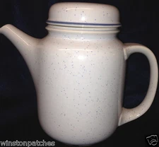 THOMAS CHINA GERMANY FAMILY BLUE COFFEE POT 48 OZ ROSENTHAL WHITE BLUE SPECKLES