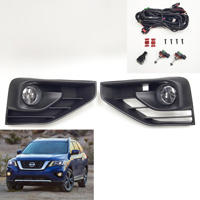 For 2017-2018 Nissan Pathfinder SV SL Clear Fog Lights with Bezel