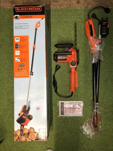 Black & Decker 10" 8-Amp Corded Electric Polesaw & Chainsaw 2-in-1 Kit