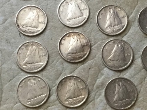 RARE Canada SILVER 10 cent WW2 1940’S UK coin Lot 16 *ONE COIN EACH PURCHASE * - Picture 4 of 5