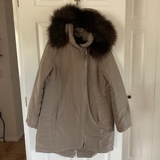 H By Halston 80% Down 20% Feather Removable Fur Trim Collar Insulated Coat Sz 12