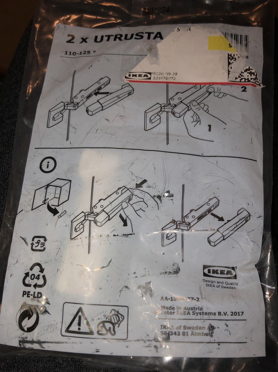 2x Charnières + Plaques De Montage IKEA AUTRUSTA METHOD GALANT - 122166 & 124639