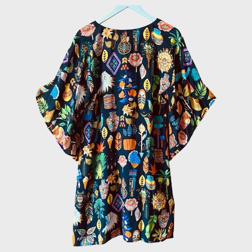 Ruby Yaya Dress Womens XS Multicoloured Oversized Embellished Kaftan Pockets - Picture 2 of 19