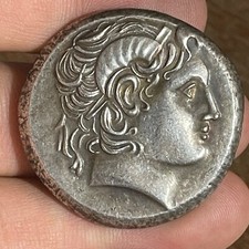 Unresearched Ancient Roman Greek King Image Coated Coin