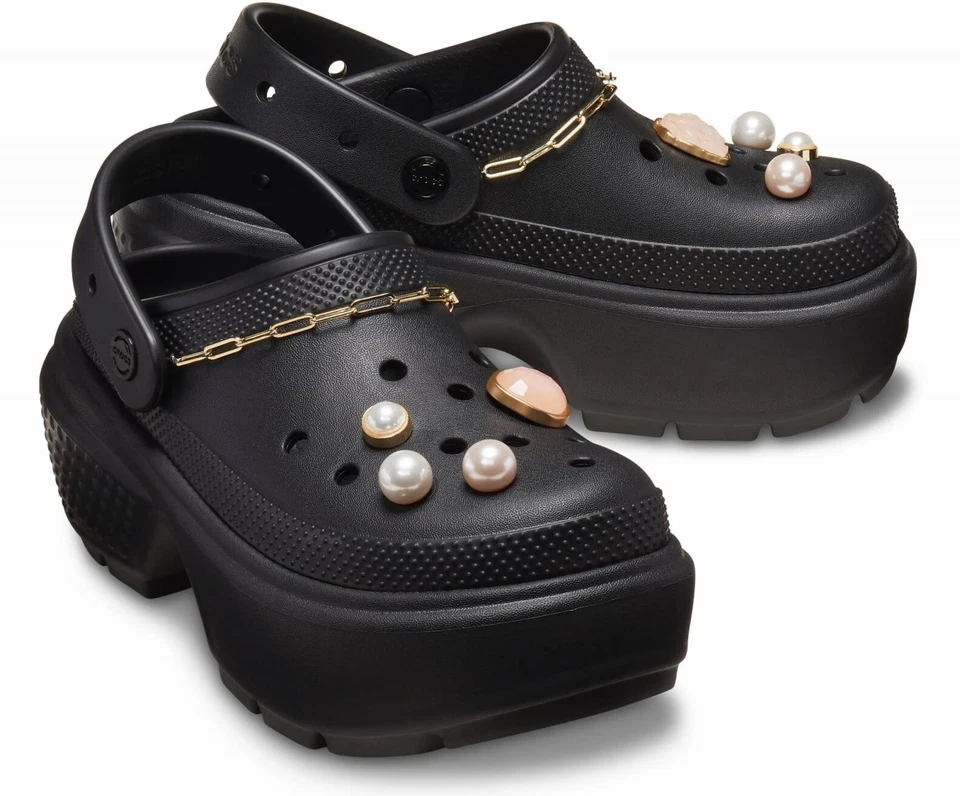 CROCS Stomp Crystal Clog BLACK - CRYSTALS Included size 7US 8US