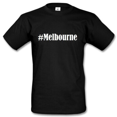 T-Shirt #Melbourne Hashtag Raute für Damen Herren und Kinder