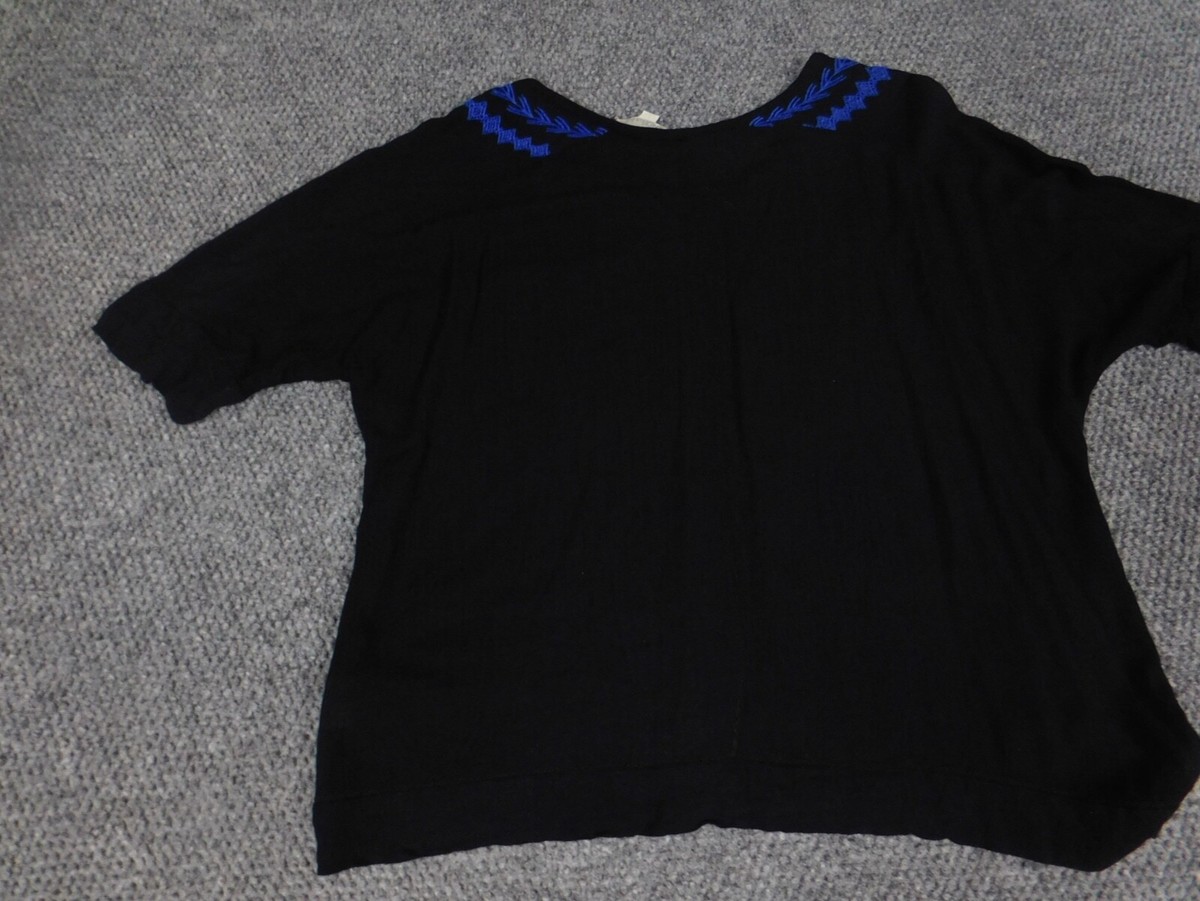Olive & Oak Womens Blouse Small Blue pullover stretch | eBay