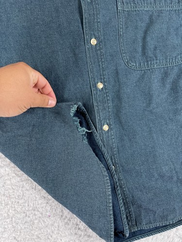 Anchor Shirt Mens Medium Blue Denim Button Up Chambray Pockets 100% Cotton - Picture 3 of 12