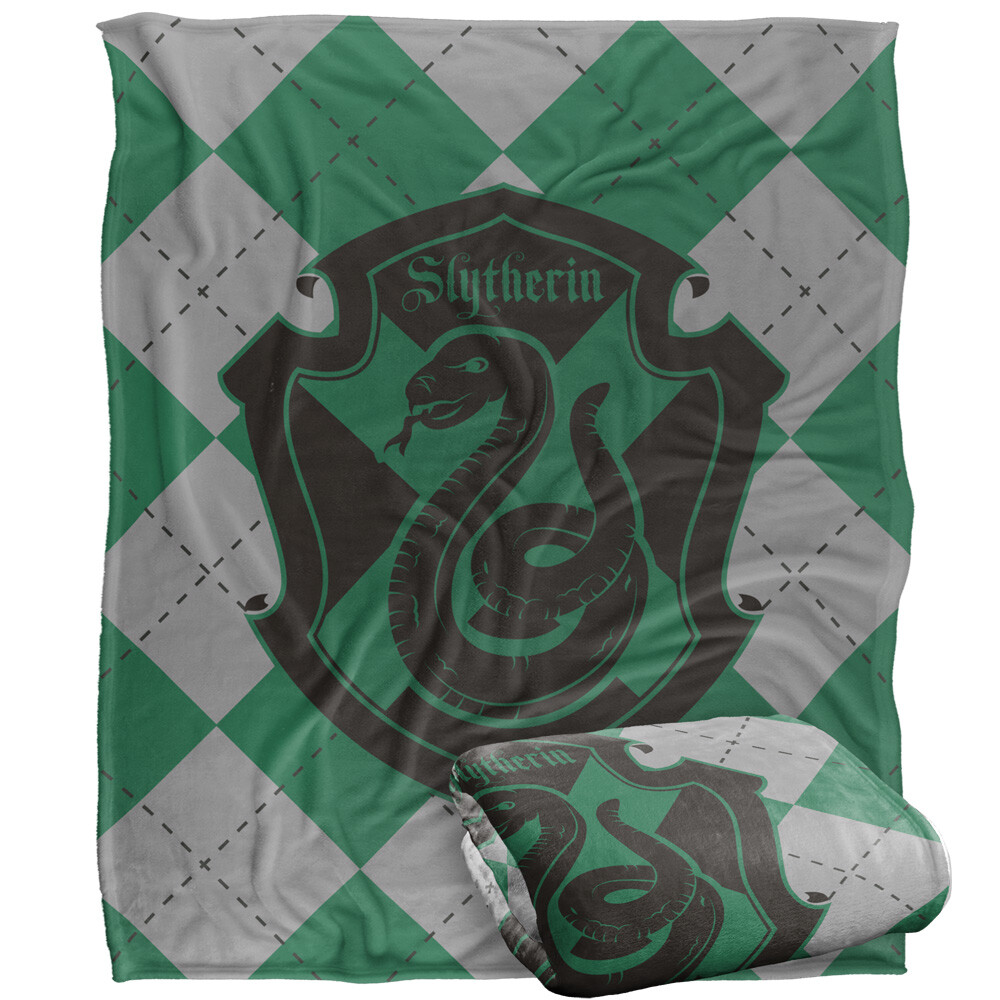 Harry Potter Slytherin Plaid Sigil Silky Touch Super Soft Throw Blanket